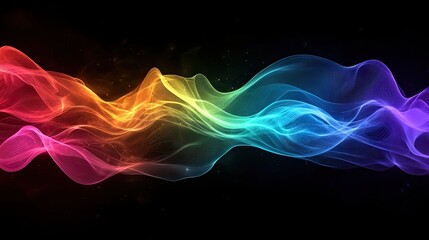 A 3D render of rainbow waves for beautiful digital artworK