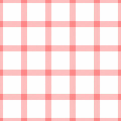 Workshop seamless texture vector, purity textile background fabric. Stripe tartan pattern check plaid in red and white colors.