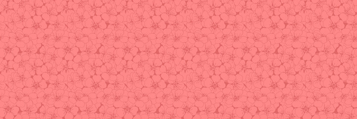 Subtle coral pink background with a delicate, repeating floral pattern.  Perfect for websites, branding, textiles, and packaging.