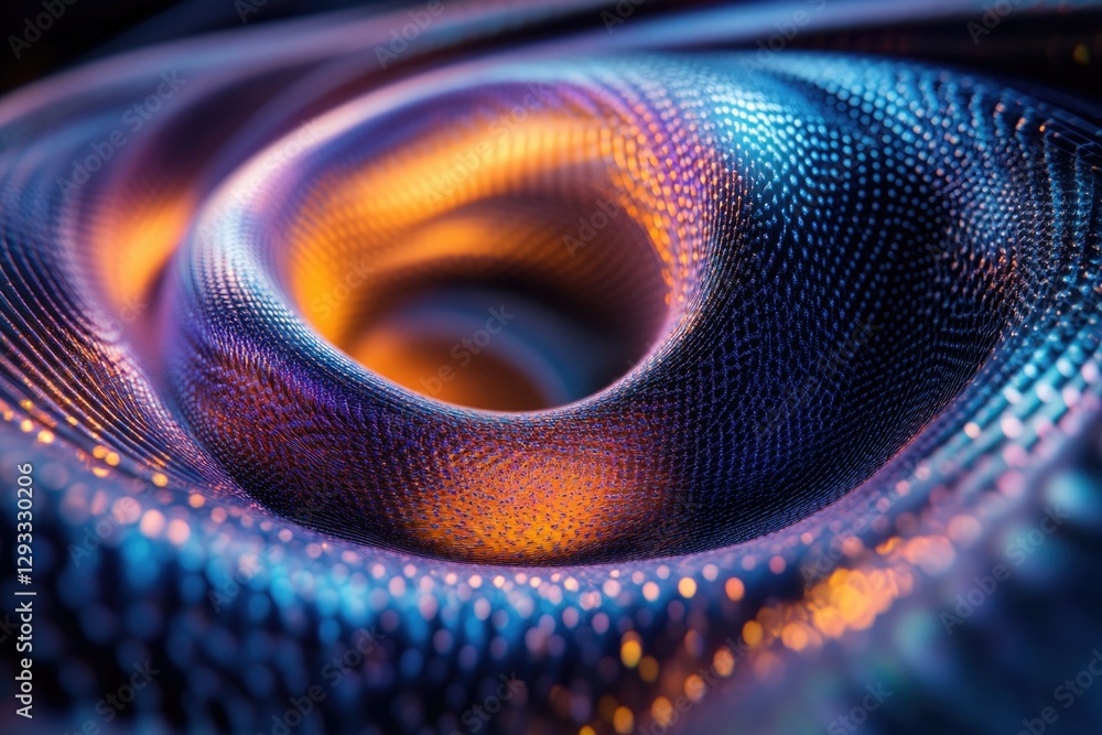 Aufkleber abstract swirling 3d render with vibrant blue, purple, and orange hues, creating a mesmerizing vorte