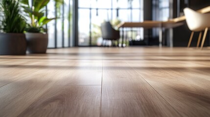 Sunlight Illuminates Modern Wooden Floor