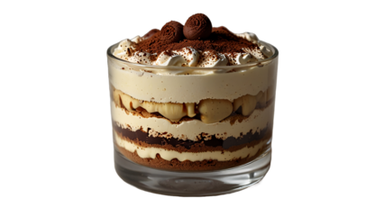 of tiramisu on a transparent background