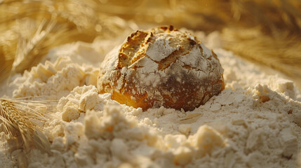 A beautifully arranged menu made from bread, captured from a high-angle shot, showcasing intricate textures and sharp object details for a visually appealing composition.