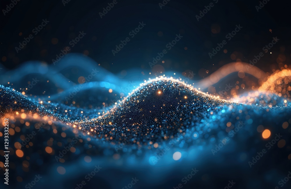 Aufkleber abstract big data cloud computing transfer on internet with futuristic digital technology. blue, gol