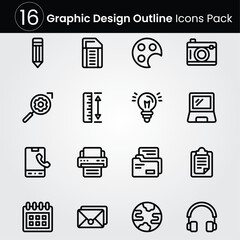 Graphic Design line editable icon set. Editable stroke. Vector illustration.