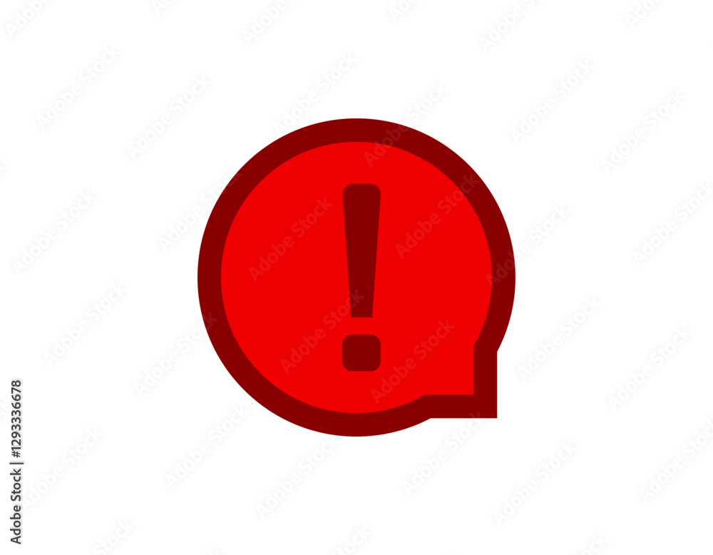 Aufkleber an exclamation mark within a red circle signals caution or warning, drawing attention to important m