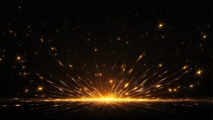"Glowing Sparks and Glitter Special Light Effect, Isolated on Black Transparent Background. By HNKz"