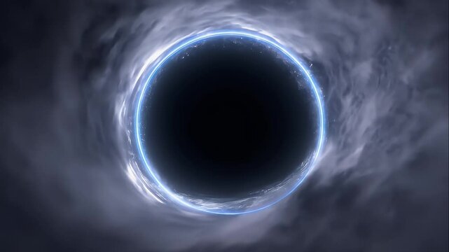 circular portal opening, with glowing edges, revealing a deep black void