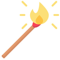 burning match vector flat icon