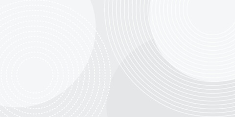 White geometric abstract background overlap layer on bright space with lines effect decoration. Modern graphic design element circles style concept for banner.