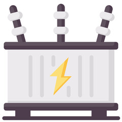 power transformer vector flat icon