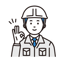 OKサインを出す作業員