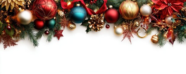 Christmas Ornament Border with Copy Space