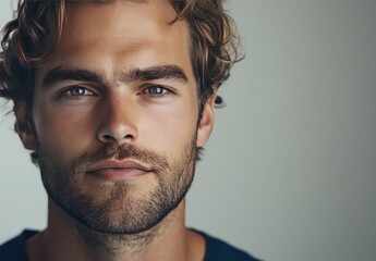 Fototapeta premium The young man smiles and gazes