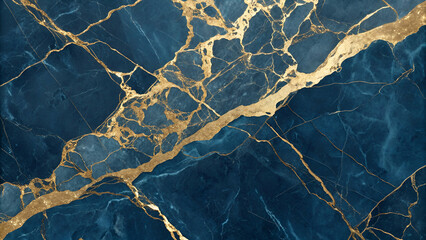 A luxurious gold and blue marble stone texture.