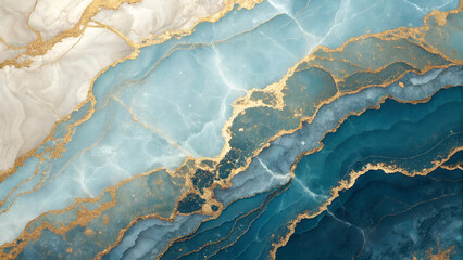 A luxurious gold and blue marble stone texture.