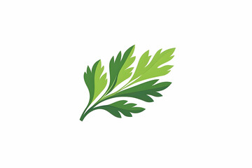 Fototapeta premium Elegant Minimalist Parsley Illustration on Clean White Background, a culinary herb
