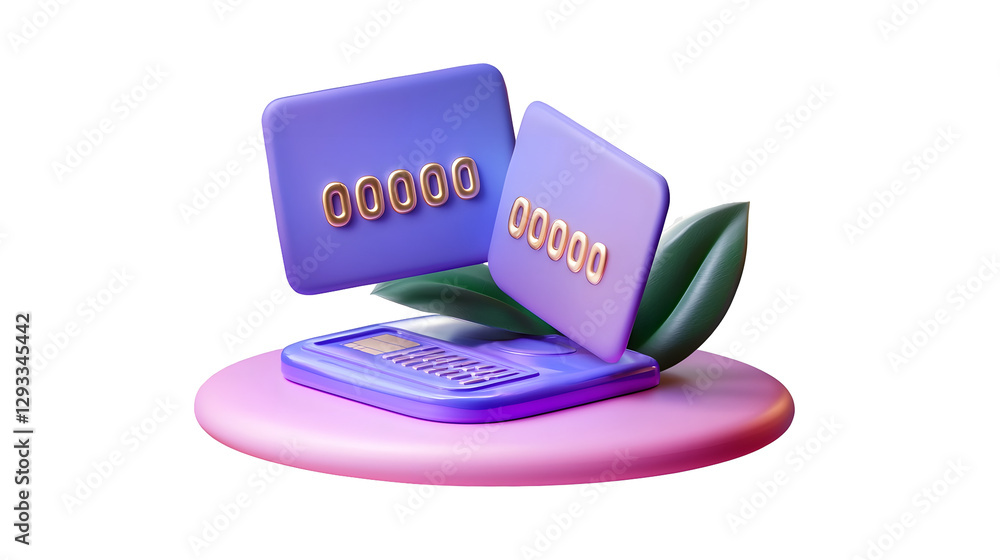 Poster a 3d rendered showcasing a sleek and modern digital finance concept the image features two overlappi
