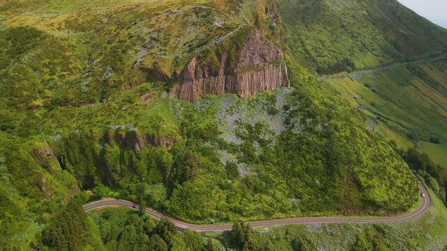 Drone of a cliff, flores island