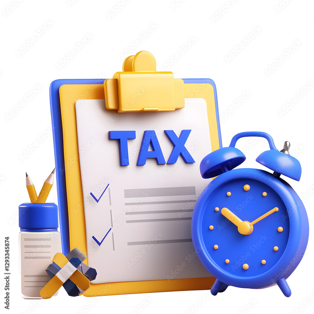Leinwandbilder a visually compelling 3d rendered depicting a tax deadline reminder concept the design features a bl