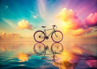 Fototapeta premium Stay Cool Bicycle: Motivational Cycling Poster - Surreal Modern Art Print