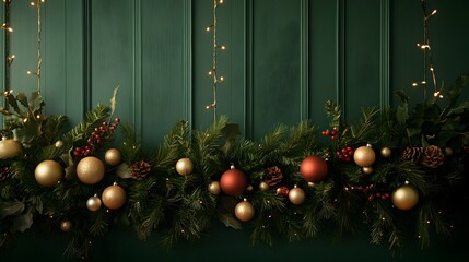 Elegant Christmas Garland with Warm Lighting