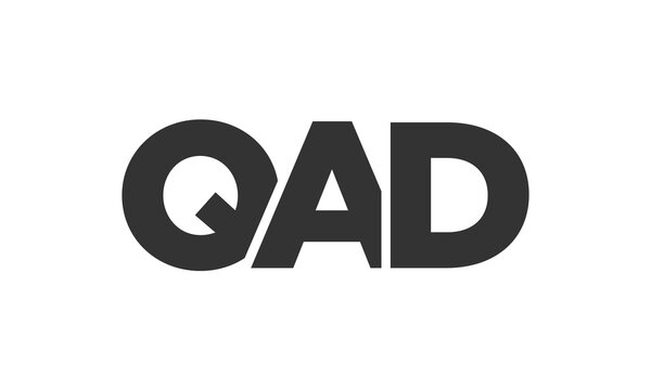 QAD logo design template with strong and modern bold text. Initial based vector logotype featuring simple and minimal typography. Trendy company identity.