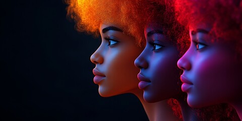 Vibrant Colorful Hairstyle with Dramatic Lighting
