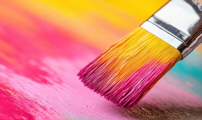 Obraz premium Hand Painting a Wall with a Colorful Brush