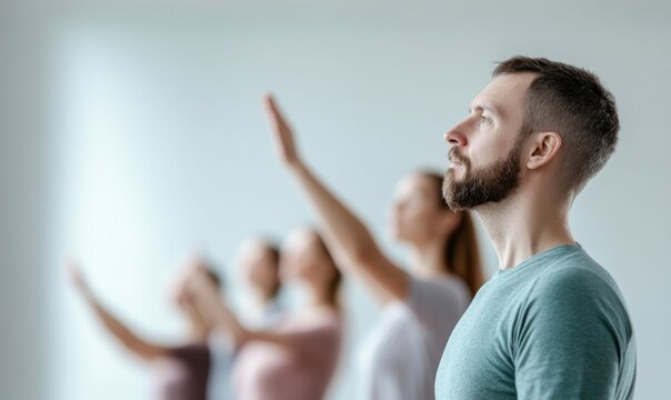 Group of Sign Language Interpreters Practicing in a Bright Training Room