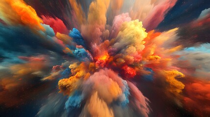Vibrant Explosion of Colors: A Digital Abstract Masterpiece