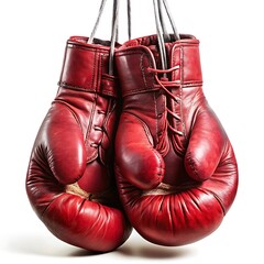 Pair of Vintage Red Boxing Gloves Hanging
