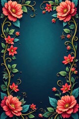 Intricate floral damask, swirling vines & leaves, antique, pattern