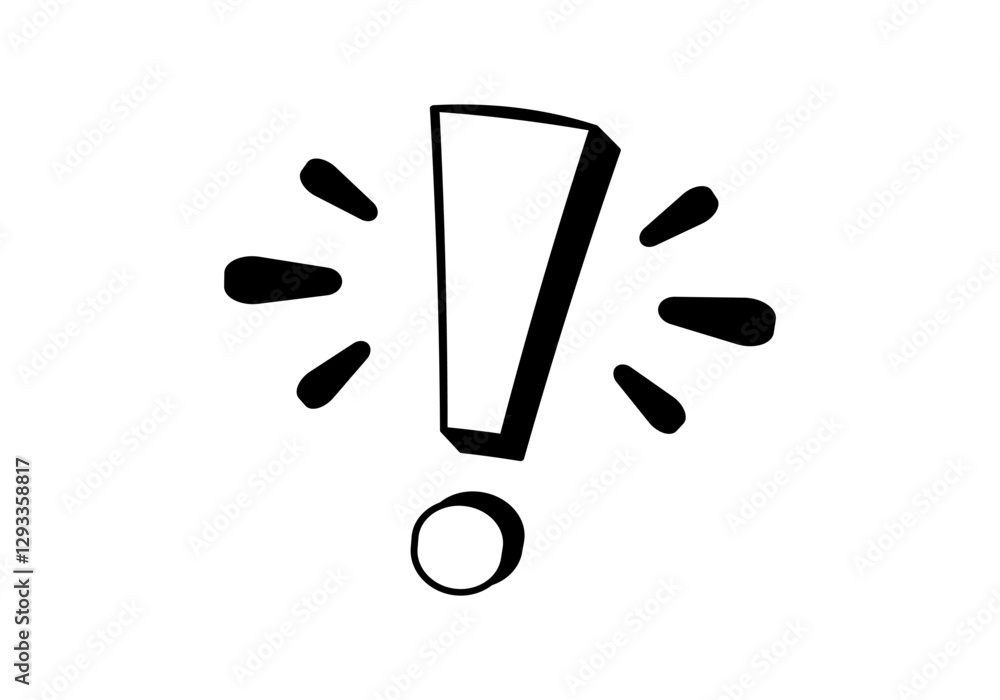 Poster a simple line drawing shows a lightbulb with an exclamation mark and glowing lines.