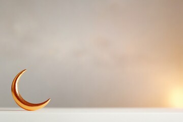 Golden crescent moon symbolizes new beginnings, reflecting warmt