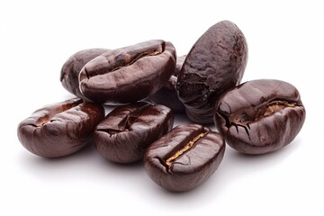Obraz premium Coffee beans on white background. AI image