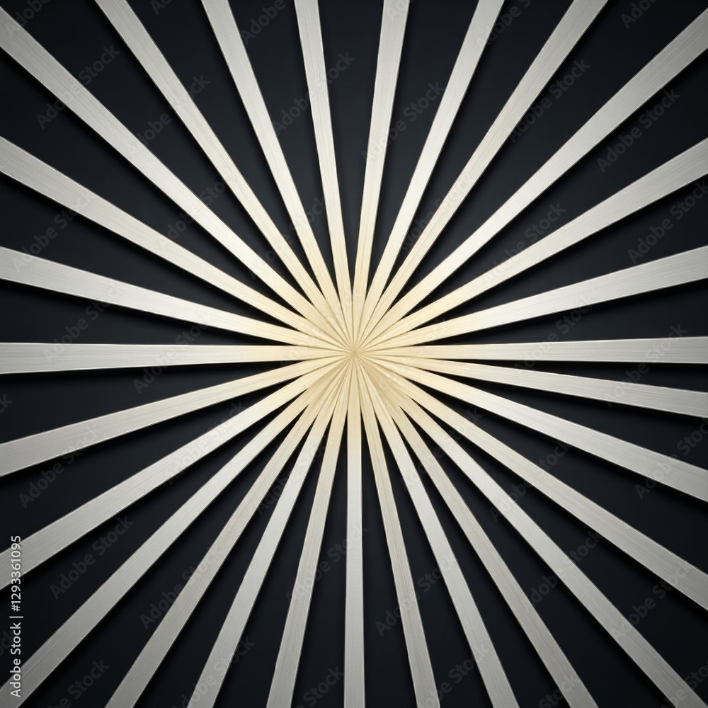 Poster abstract radial pattern with light beams on dark background
