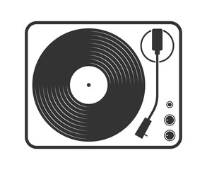 Turntable vinyl graphic icon. Vinyl player sign isolated on white background. Vector illustration