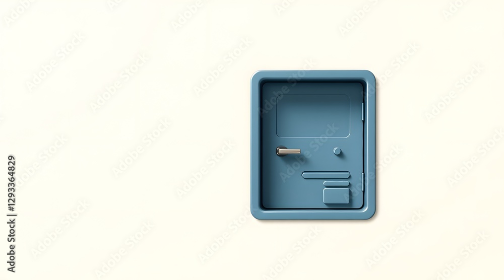Poster minimalist blue tray on a light background, perfect for organizing and enhancing modern spaces with 