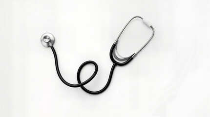 Stethoscope on gray background top view estetoscopio sobre fondo gris vista superior	steteskop