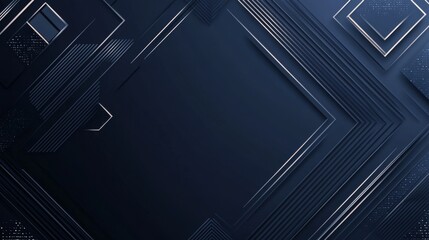 A dark blue and silver background features an abstract geometric pattern.  It includes triangles, diamonds, and other shapes with a subtle 3D effect, gradients, and a slightly textured look.
