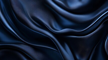 Fototapeta premium A dark blue, silky background perfect for elegant designs. Its soft waves create a luxurious feel, ideal for holiday cards or awards. 