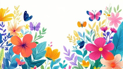 A vibrant floral arrangement bursts with vividly colored blooms and lush greenery, harmoniously woven into an eye-catching tapestry of nature's palette