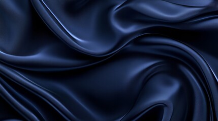 Fototapeta premium A dark blue, silky background perfect for elegant designs. Its soft waves create a luxurious feel, ideal for holiday cards or awards. 