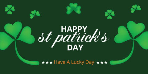 St Patrick's Day happy Irish holiday vector illustration. Saint Patrick's Day, vector web banner design. Happy Saint Patrick's day banner.