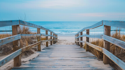 Obraz premium wooden bridge over the sea
