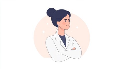 Obraz premium Confident Female Doctor Profile Illustration