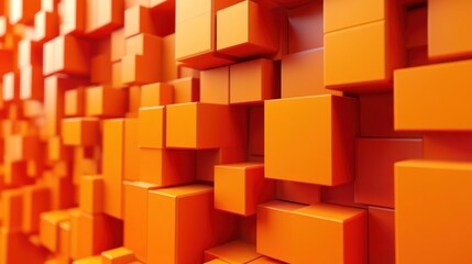 Orange cube wall texture background