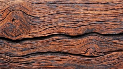Naklejka premium Close up of a dark brown wood texture with a knot. Great for backgrounds and overlays.