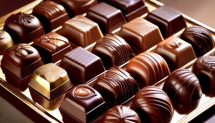 Obraz premium A symphony of colors on a chocolate platter. 